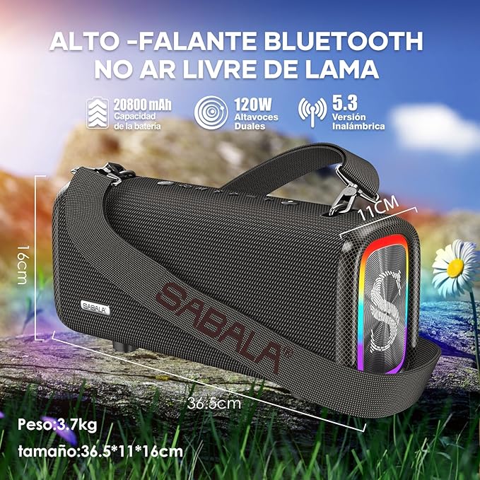 Sabala Caixa de Som Bluetooth,20800mAh (Frete Grátis)