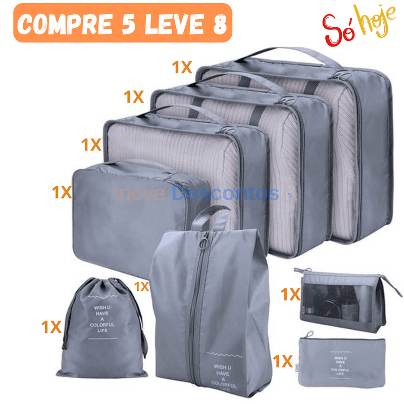 Kit de Bolsas Organizadoras á Prova D'água (+3 de Brinde) + Frete Grátis!