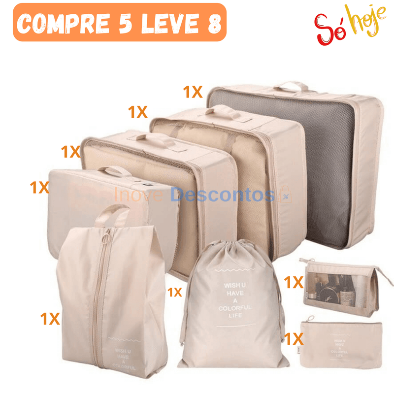 Kit de Bolsas Organizadoras á Prova D'água (+3 de Brinde) + Frete Grátis!