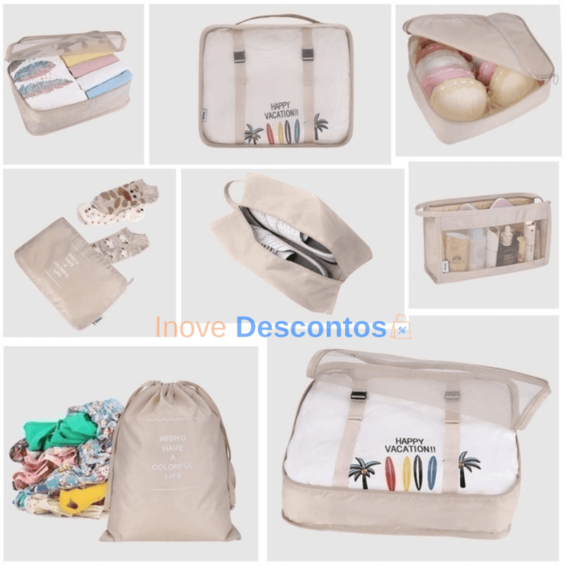 Kit de Bolsas Organizadoras á Prova D'água (+3 de Brinde) + Frete Grátis!