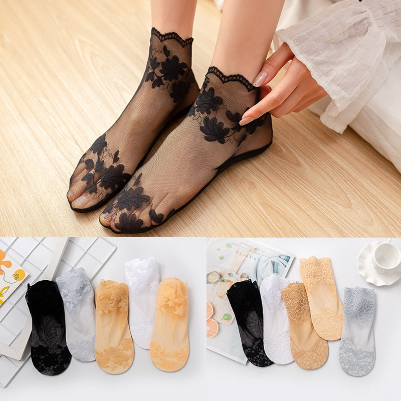 Compre 3 e Leve 5 - Meias De Renda FashionConfort™ Ofert - Brinde Especial